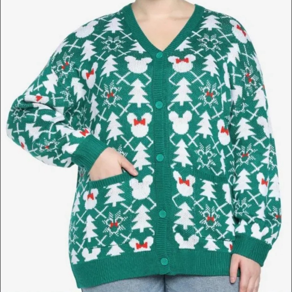 Disney Holiday Her Universe Fair Isle Oversized Cardigan Christmas Sweater Plus